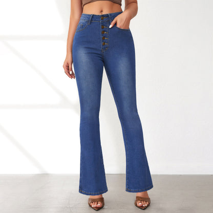 VAKKV with New 2025 high-waisted thin jeans popular spring new temperament commuter trousers
