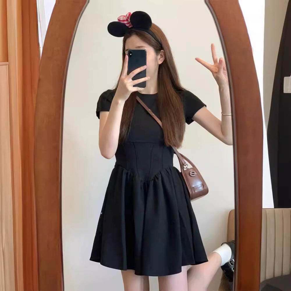 Black Skirt  New Small Size Dress Women's Design Slimming Tea Break  Skirt