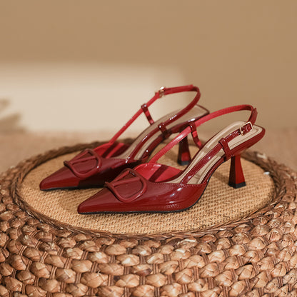 Grape Mom High Heels Women's Stiletto Heel High-Grade Fashion Shoes Sandals Women's Fashion Huizhou Women's Shoes  Spring and Summer