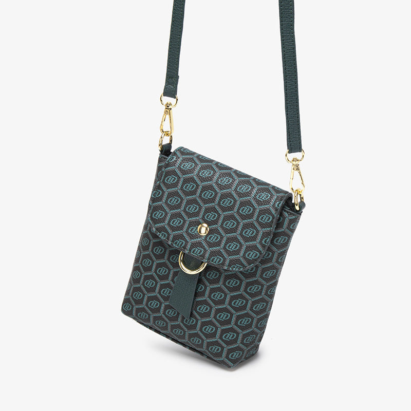 2025 Korean version of the new women's bag factory wholesale fashion printing trend women's bag women's shoulder oblique span bag vertical mobile phone bag