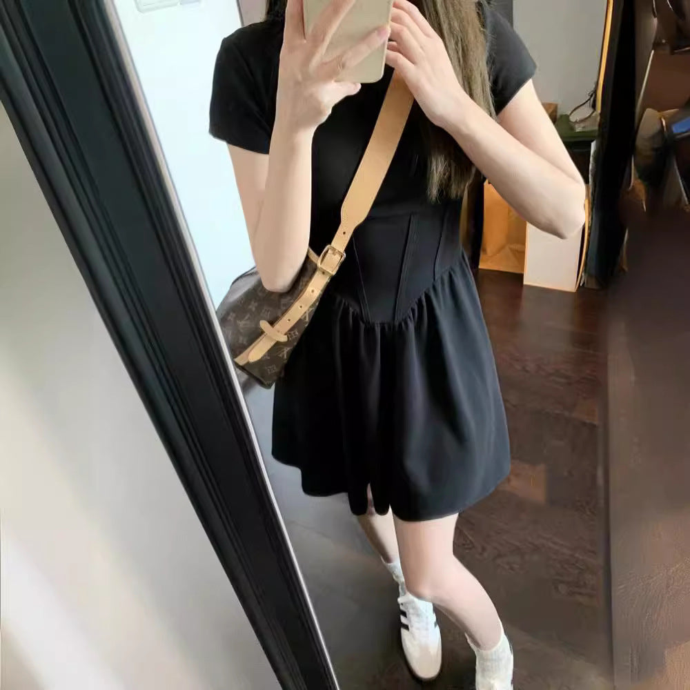 Black Skirt  New Small Size Dress Women's Design Slimming Tea Break  Skirt