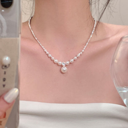 Best-Seller on Douyin-Quilt Necklace for Women Light Luxury Minority Design High-Grade Clavicle Chain Simple Accessories Pendant New