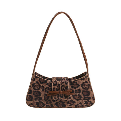 VAKKV 2025 Premium sense niche leopard print bag women's popular new popular versatile shoulder underarm bag Spice girl style small bag