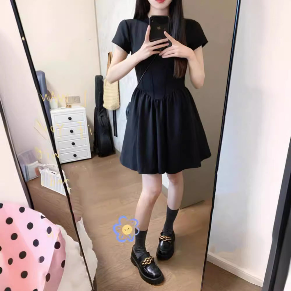 Black Skirt  New Small Size Dress Women's Design Slimming Tea Break  Skirt