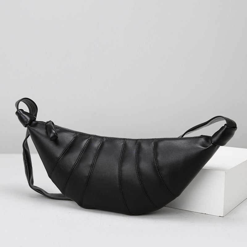 2025 Croissant bag Croissant bag Women's messenger bag Soft leather texture Niche lazy wind bag Women's popular new trendy dumpling bag