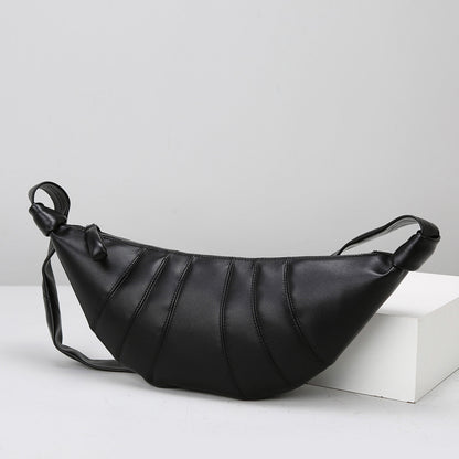 2025 Croissant bag Croissant bag Women's messenger bag Soft leather texture Niche lazy wind bag Women's popular new trendy dumpling bag