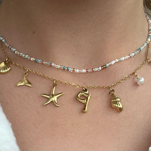 Hot Bubble 26 Letter Necklace Stainless Steel Bamboo Letter Ocean Necklace Case Letter Necklace Wholesale
