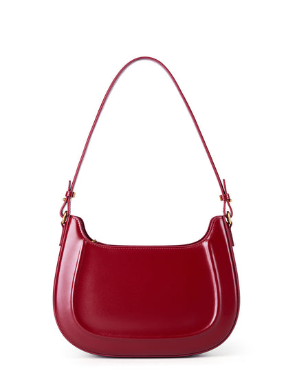 2025 Vintage saddle bag red wedding bag popular new autumn and winter leather women's bag shoulder messenger bag