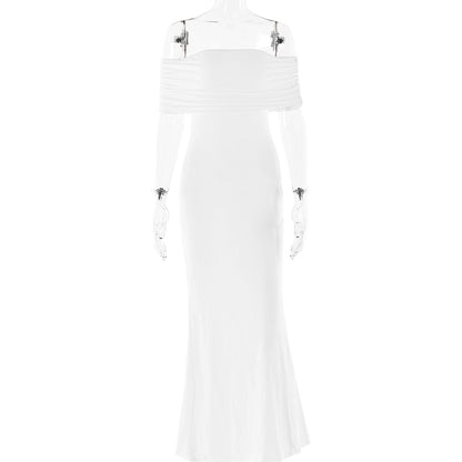 2025  New Popular trade popular summer new tube top dress backless solid color sexy fashion slim dress