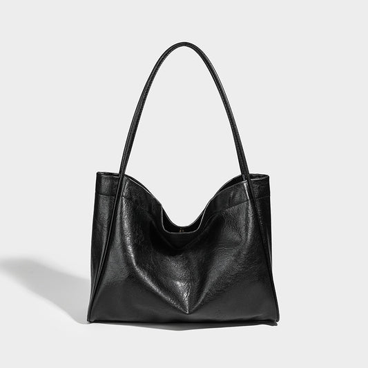 2025 Korean version of fashion autumn and winter simple new tote bag mother bag soft leather large capacity high-end portable shoulder bag