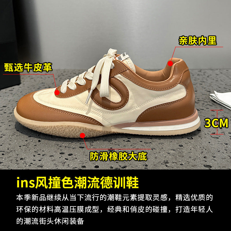 2025 spring and summer new splicing sports and leisure women's de new retro contrasting colors jogging student tide shoes women