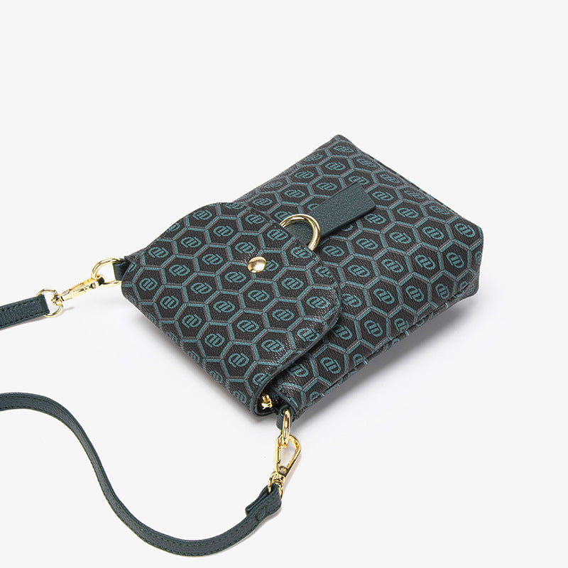 2025 Korean version of the new women's bag factory wholesale fashion printing trend women's bag women's shoulder oblique span bag vertical mobile phone bag