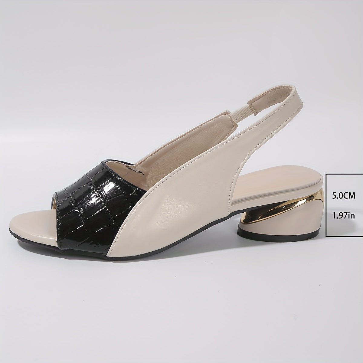 Womens Elegant Sandals - Vibrant Contrast Color Design, Adjustable Ankle Strap, Easy Slip-On Closure, Plaid Pattern, Comfortable Block Heels, Casual Peep Toe Shoes for Everyday Wear
