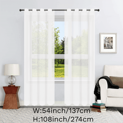1pc Solid Lightweight Voile Sheer Curtain Panel - Soft, Light-Filtering, Grommet Top, Easy Hang - Perfect for Living Room, Dining Room Home Decor, Filtering Natural Light, Enhancing Interior Ambiance