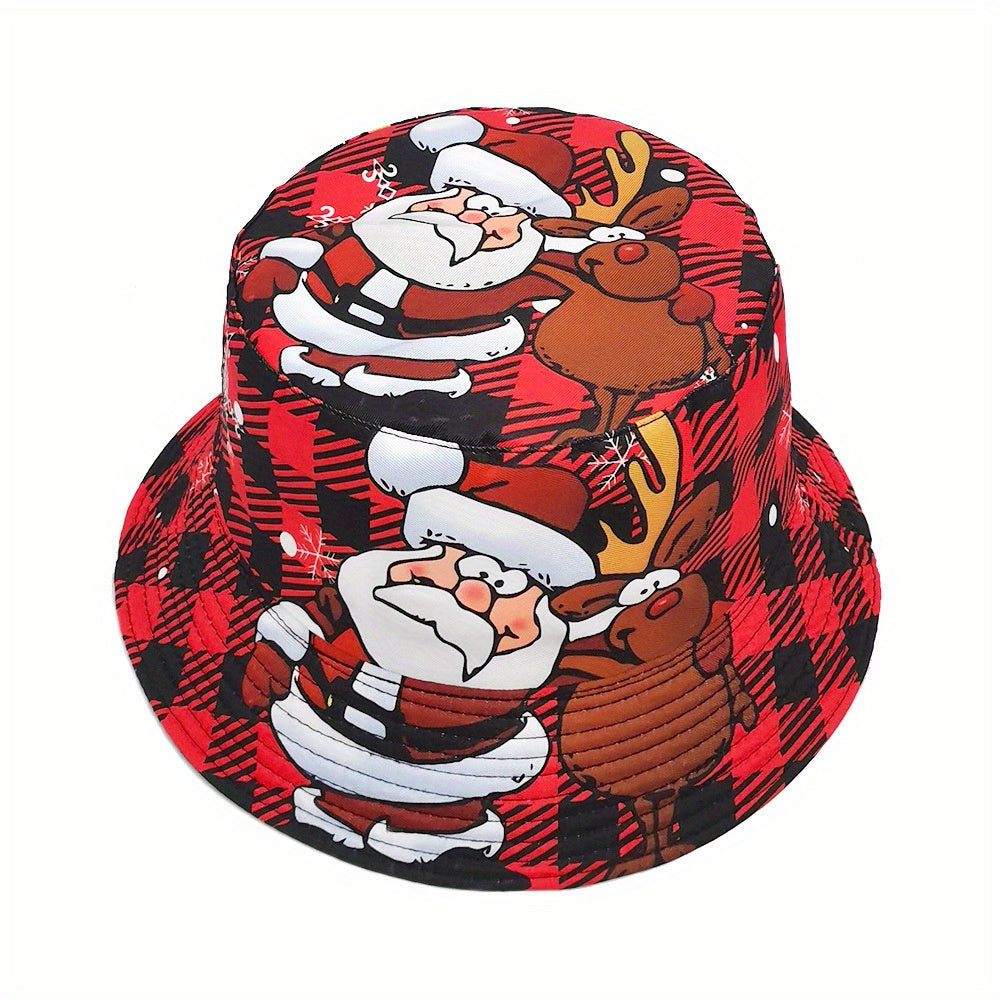 Santa Claus pattern cute fisherman hat Christmas party dress up hat