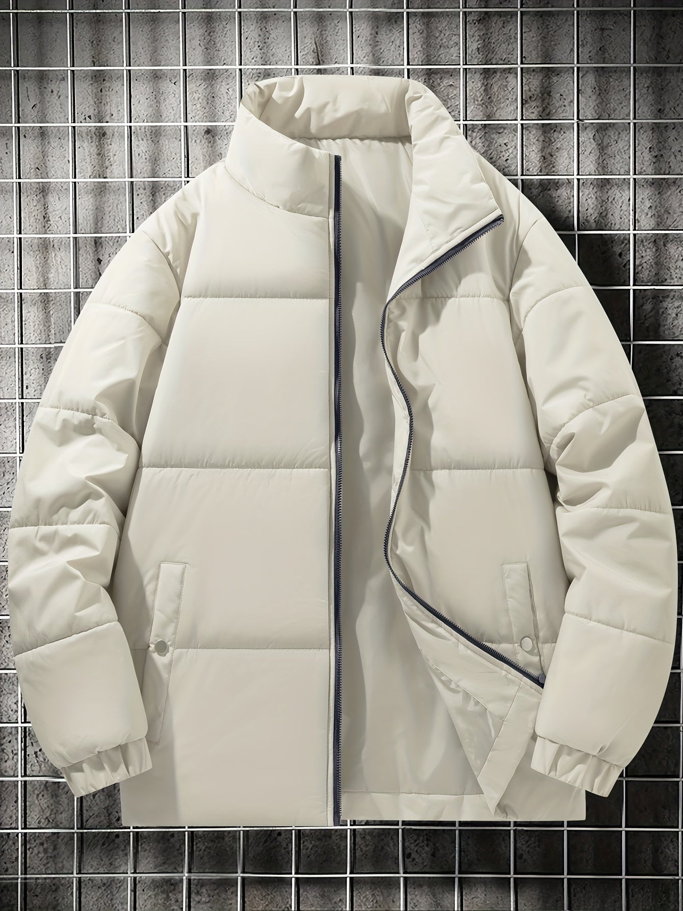 Ultra-Warm Mens Padded Jacket - Casual, Relaxed Fit with Stylish Lapel Design, Puffer Style for Maximum Warmth, Perfect for Fall and Winter Seasons - Long-Sleeved Coat