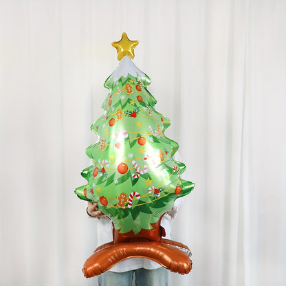 1pc Large Standing Star Shaped Foil Balloon - Inflatable Christmas Tree Decoration for Indoor and Outdoor Party, Perfect for Christmas, New Year, and Birthday Celebrations with Festive Holiday Cheer