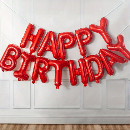 13pcs Golden Foil Letter Balloons Set - Luxurious Happy Birthday Decoration, Photo-Ready Party Supplies, Aesthetic Room Decor, and Festive Party Decorations - Perfect for Celebrations and Special Occasions