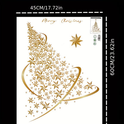 1pc, Christmas Decorations Static Stickers, Window Stickers Pull Flags Glass Window Christmas Tree Stickers Creative Atmosphere Scene Layout, Scene Decor, Festivals Decor, Home Decor, Corridors Decor, Offices Decor, Yard Decor, Christmas Decor