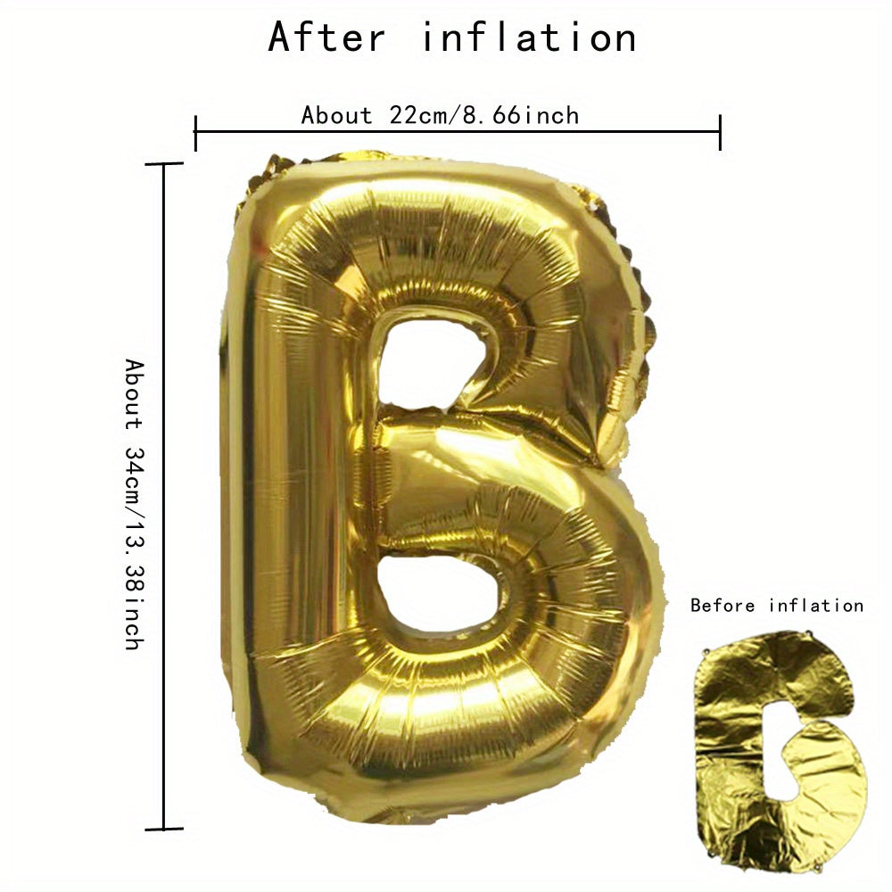1pc Golden Letters Aluminum Film Number Balloons (16 "), Birthday Party Decoration