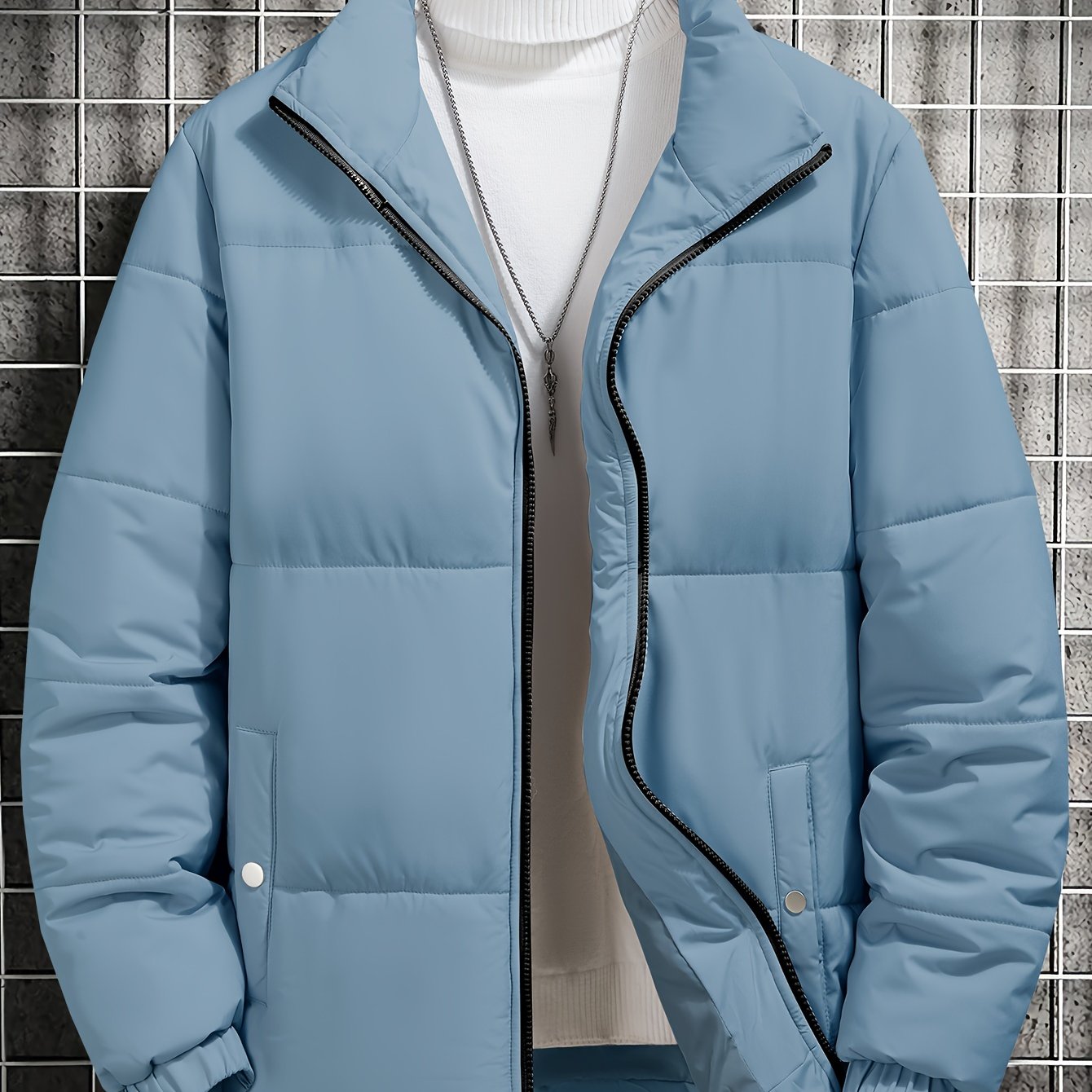 Ultra-Warm Mens Padded Jacket - Casual, Relaxed Fit with Stylish Lapel Design, Puffer Style for Maximum Warmth, Perfect for Fall and Winter Seasons - Long-Sleeved Coat
