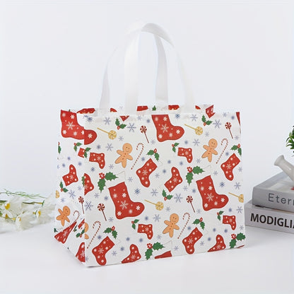 Luxurious Christmas Tote Bag - Spacious, Portable, Foldable, Woven Storage Handbag for Gifts, Shopping, and Travel - Large Capacity, Reusable, and Stylish