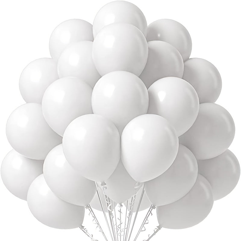 50pcs, White Balloons, 12in/10in/5inch Room Decor Balloons, Birthday Party Decor, Chrismas Decor, Wedding Decor, Halloween Decor Latex Balloons