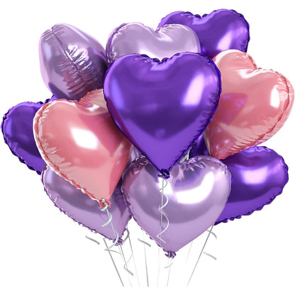 10pcs, 18 Inch Peach Heart Aluminum Film Balloons, Valentine's Day Birthday Chicken Heart Inflatable Prop, Memorial Day Heart Decoration, Love Shape Balloon, Festival Dress Up Supplies, Aluminum Film Balloon, Photo Prop, Party Scene Decor Arrangement