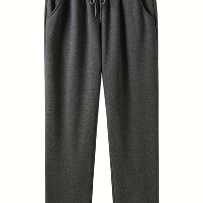 Plus Size Men's Comfortable Sports Casual Pants - Oversized Fashionable Design, Stretchy Fabric, Multiple Pockets, Perfect for Fall and Winter Seasons - Men's Clothing for Everyday Wear