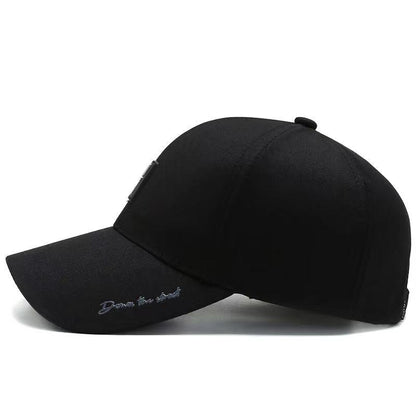 Stylish Men's Embroidered Letter Black Baseball Cap - Classic Fashion Headwear for Gift Giving, Casual Daily Wear, and Outdoor Activities