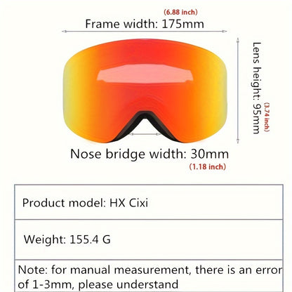 ProShield Snowboard Goggles - Anti-Fog, Double Layer, Magnetic Ski Goggles for Men and Women - High-Clarity, Impact-Resistant, Ventilated, and Adjustable Snow Goggles