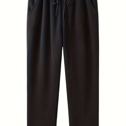 Plus Size Men's Comfortable Sports Casual Pants - Oversized Fashionable Design, Stretchy Fabric, Multiple Pockets, Perfect for Fall and Winter Seasons - Men's Clothing for Everyday Wear