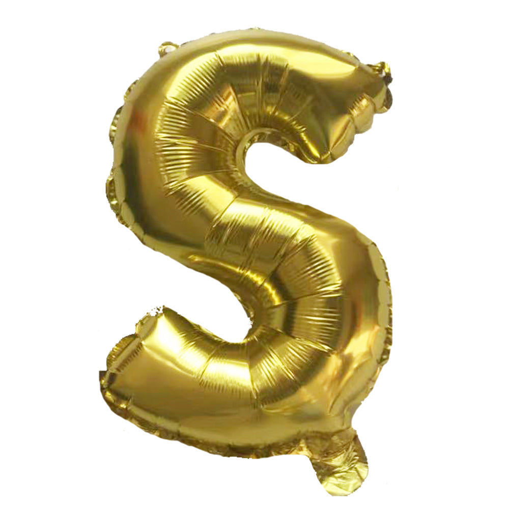 1pc Golden Letters Aluminum Film Number Balloons (16 "), Birthday Party Decoration