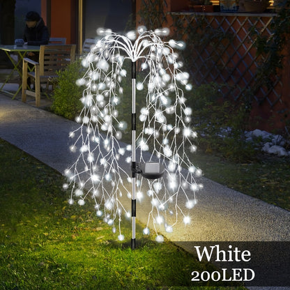 1pc Solar-Powered Firecracker Fireworks Lights - 120/200 LEDs, 8 Vibrant Modes, Durable, Energy-Efficient, Perfect for Patio, Garden, Pathway, Party, Camping, Picnic, Christmas, Ramadan, Halloween Decorations