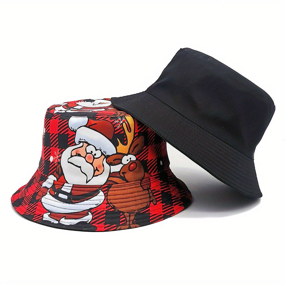 Santa Claus pattern cute fisherman hat Christmas party dress up hat