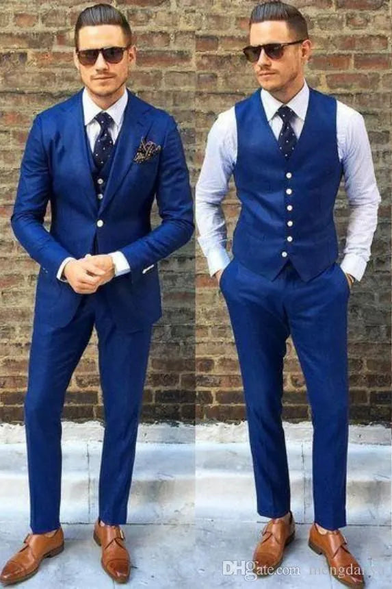 Custom Design Dark Green 3 Piece Suit Men Wedding Tuxedos Excellent Black Lapel Groom Tuxedos Men Business Dinner Prom Blazer Jacket Pants Tie Vest 211