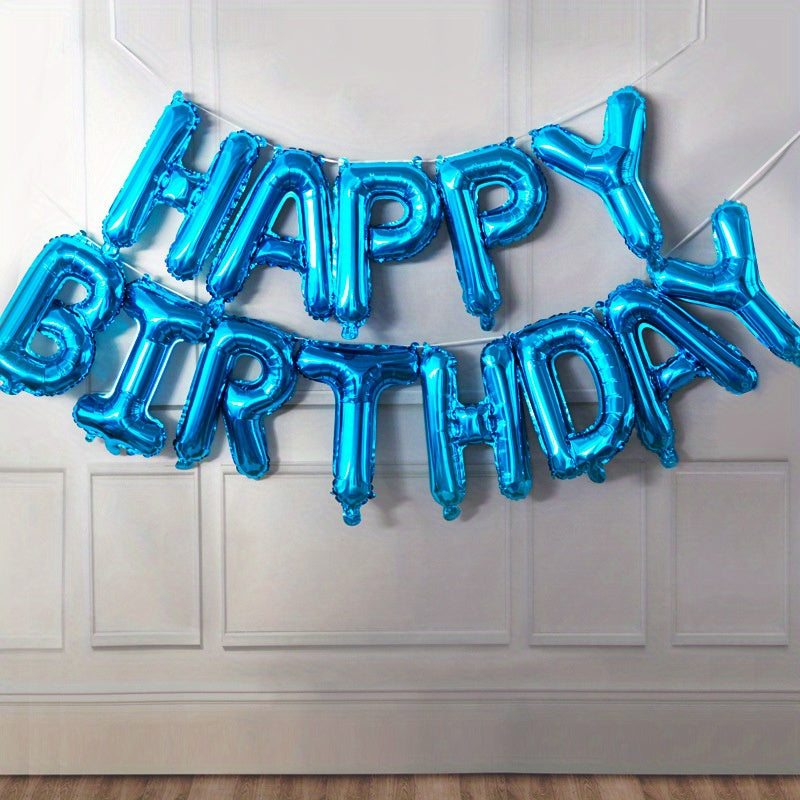 13pcs Golden Foil Letter Balloons Set - Luxurious Happy Birthday Decoration, Photo-Ready Party Supplies, Aesthetic Room Decor, and Festive Party Decorations - Perfect for Celebrations and Special Occasions