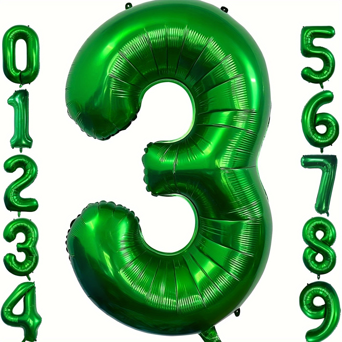 1pc, 32-inch Foil Green Number 0-9 Balloon for Birthday, Anniversary, Graduation, Home Room Decor, Atmosphere Background Layout, Party Decor Supplies