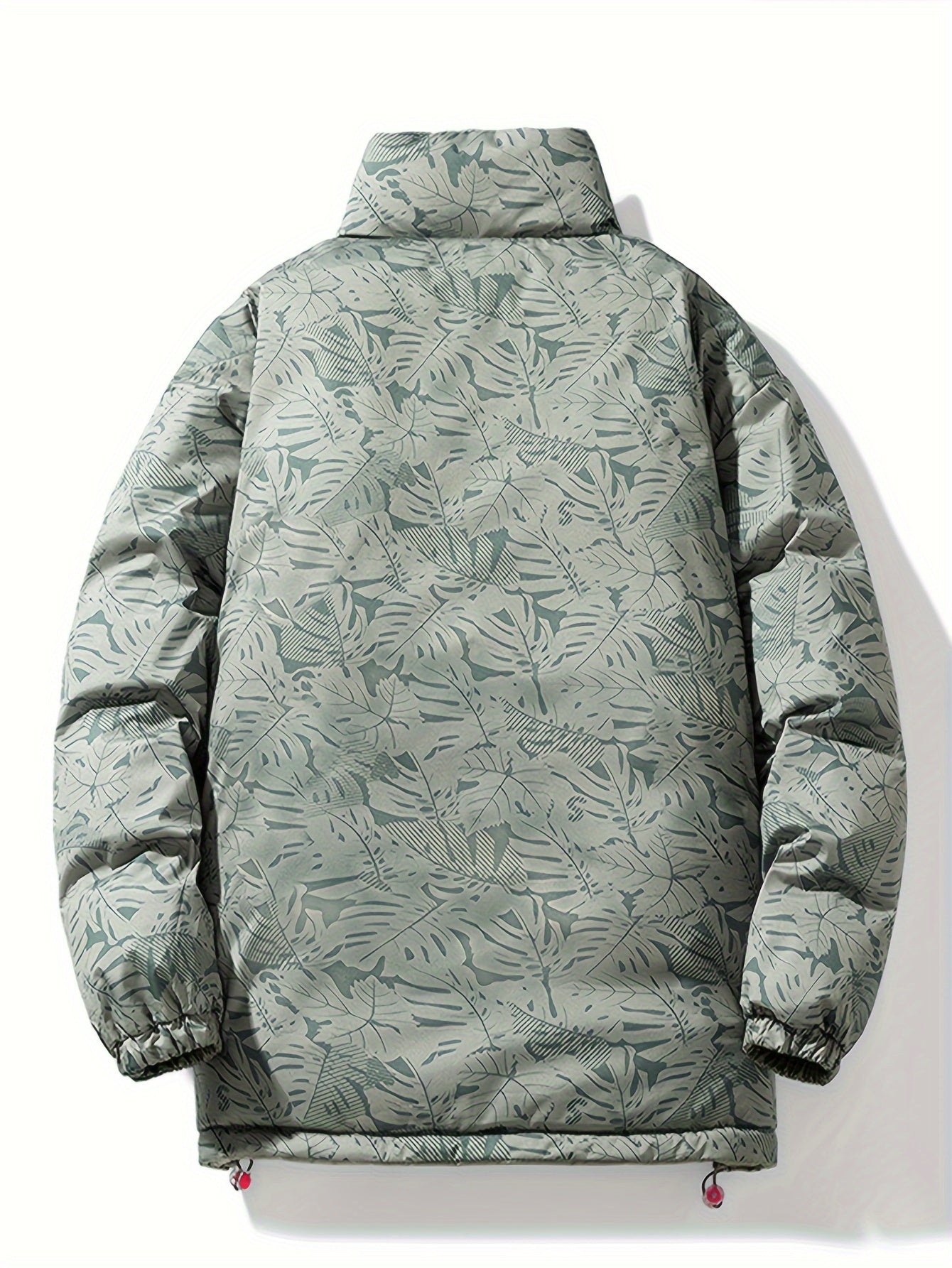 Men's Reversible Thick Jacket, Stand Collar Long Sleeves Full-Zip Down Jacket, Casual Fit Winter Wear