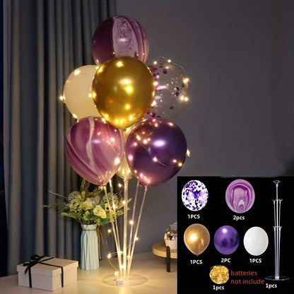 Set/7pcs, 27.56inch Balloons With 7 Head Table Floating Party Decoration Essential Table Floating, Table Balloons, Balloons Decoration, Room Decor, Birthday Party Supplies, Theme Party Decoration, Mother's Day Supplies, Party Supplies, Party Decor