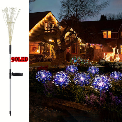 4pcs/1pc 320/240/90LED Solar Garden Lights Outdoor, Solar Firework Lights Upgraded and5 Waterproof Solar Powered Sparkler Lights For Outside With 8 Lighting Modes For Garden Yard Outdoor Decor, Halloween Christmas Decorations Outdoors (Warm White, Multico