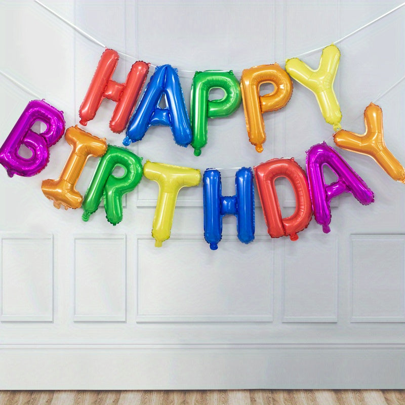13pcs Golden Foil Letter Balloons Set - Luxurious Happy Birthday Decoration, Photo-Ready Party Supplies, Aesthetic Room Decor, and Festive Party Decorations - Perfect for Celebrations and Special Occasions