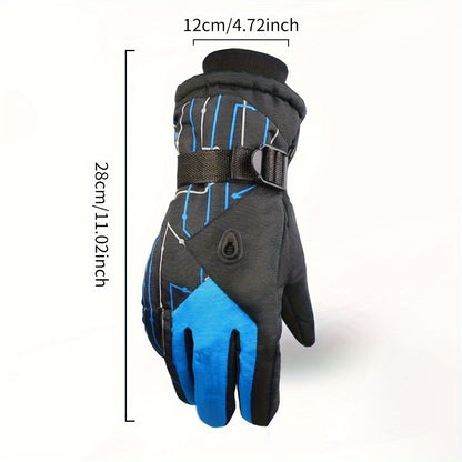 Winter Ski Gloves - Waterproof, Coldproof with Velvet Lining for Warmth, Thickened Design for Cycling & Motorcycle Riding