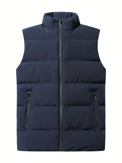 Mens Quilted Insulated Down Vest - Sleeveless Puffer Style for Ultimate Warmth - Zippered Pockets perfect for Winter Sports & Travel Adventures