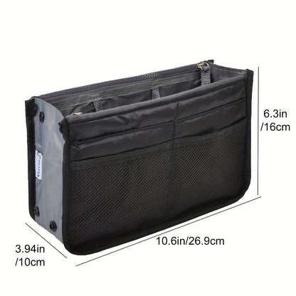 13-Pocket Purse Organizer Insert for Handbags, Nylon Bag Organizers Inside Tote Pocketbook with Spacious Compartments