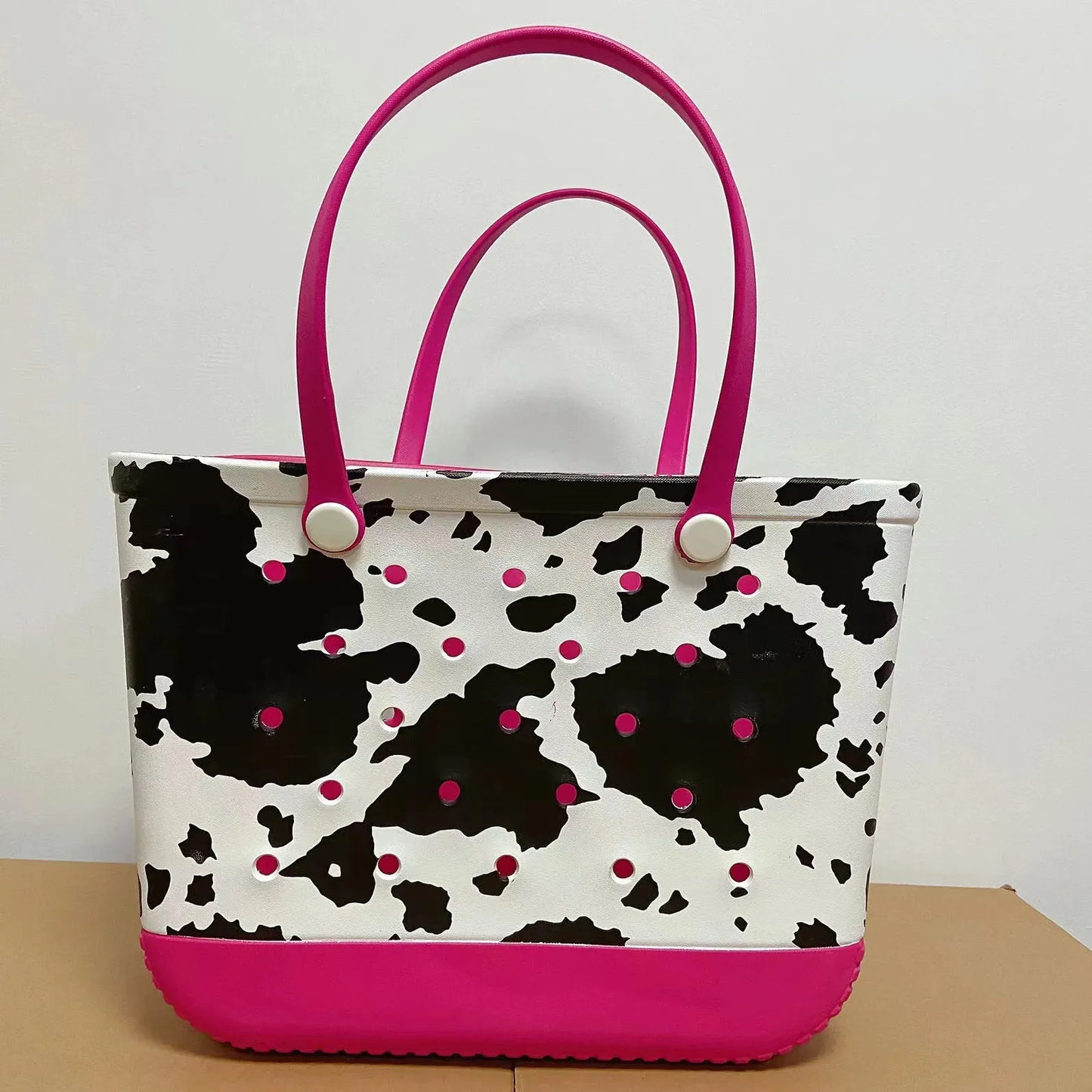 Large Boggs Beach Bag Baseball Summer Rugby EVA Beach Basket Womens Picnic Handbag Hole Waterproof Handbag Shoulder Bag 240529