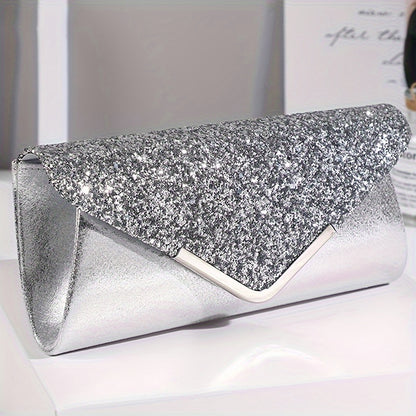 Glittering Evening Clutch Set - Sparkling Purse, Stylish Handbag, Dazzling Earrings, Delicate Necklace, Chic Bracelet - Perfect for Women, Carnaval, Wedding, Music Festival, Classic Style