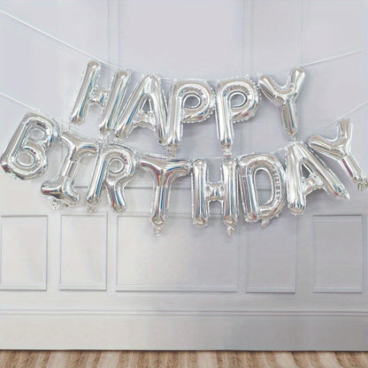 13pcs Golden Foil Letter Balloons Set - Luxurious Happy Birthday Decoration, Photo-Ready Party Supplies, Aesthetic Room Decor, and Festive Party Decorations - Perfect for Celebrations and Special Occasions