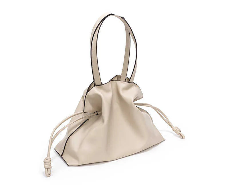 100% Genuine Leather Extra Large Shoulder Bags Women Handbag Bucket Bag Fashion Designer String Tote Tassel Clutch Bolsas 221106 240702