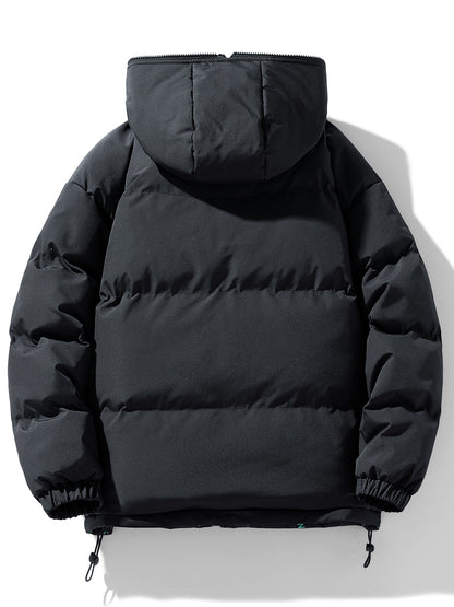 Men's Casual Reversible Padded Jacket, Warm Thick Coat For Fall Winter